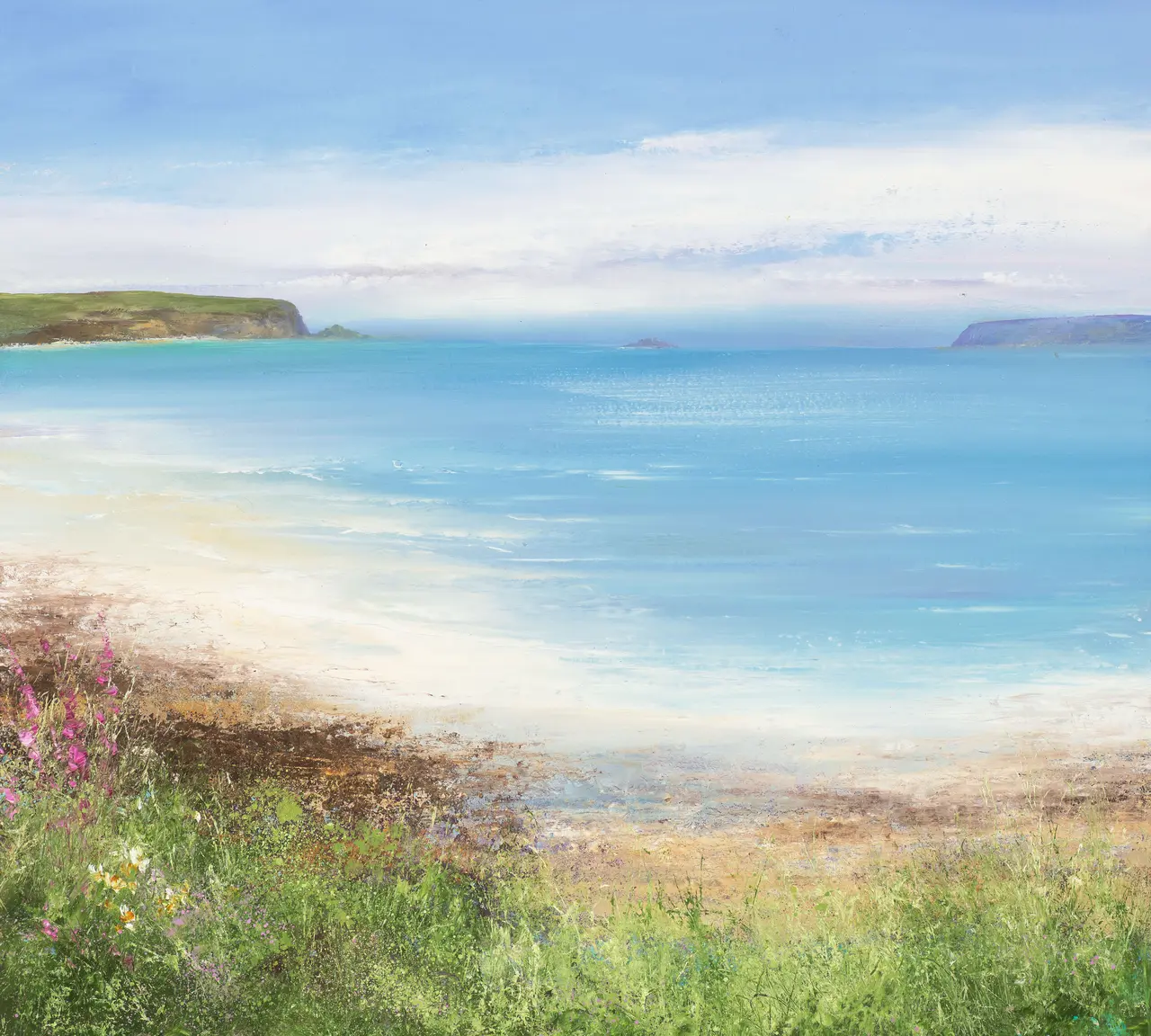 Amanda Hoskin - a glorious summers day at daymer bay, padstow